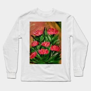 A bunch of wildflowers in pink . Long Sleeve T-Shirt